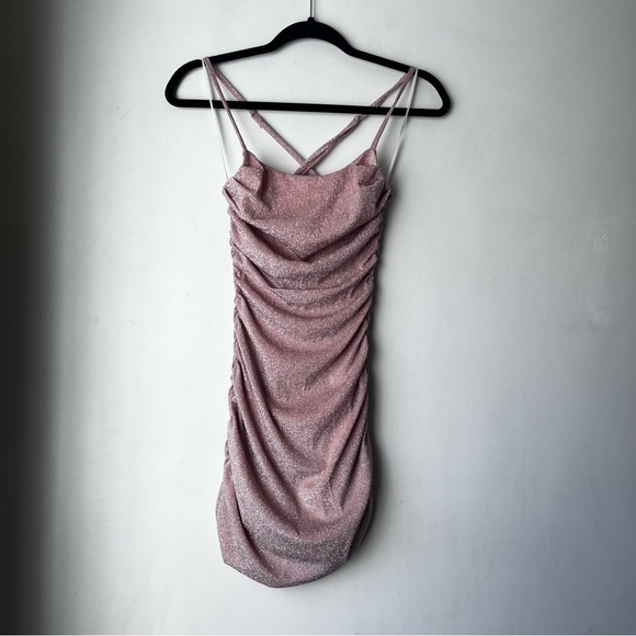 Princess Polly Shayla Champagne Sparkle Bodycon Mini Dress 2 - Picture 8 of 11